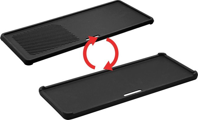 Enders Gusswendeplatte 1/3 aus Gusseisen für Gasgrill Chicago 3, Schwarz, Breite: 42,0 cm, Tiefe: 20,0 cm, Höhe: 10,0 cm - Bild 1