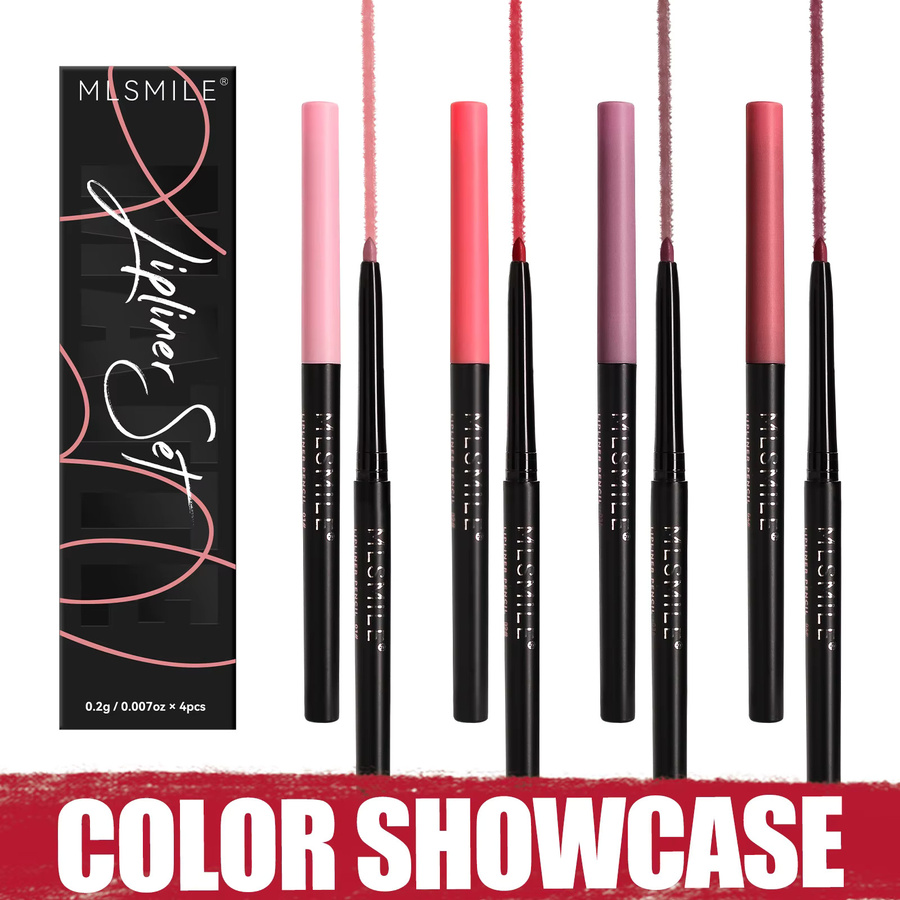 MLSMILE Lippenstift-Set, 4 Farben, matt, wasserfest, Unisex - Bild 4