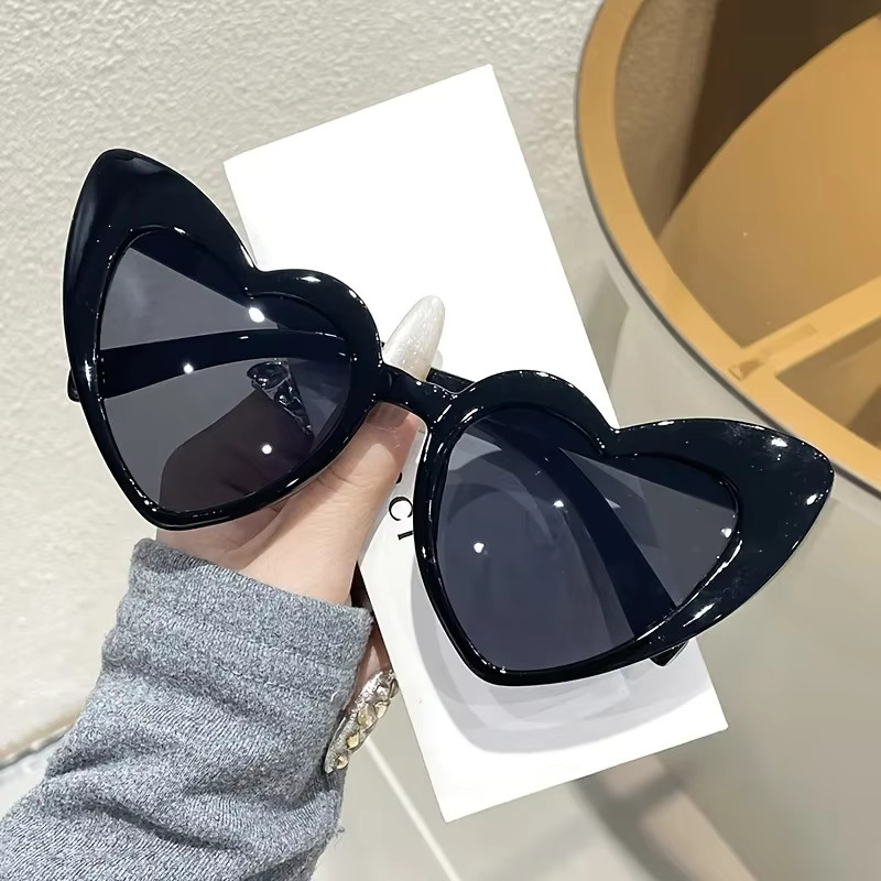 DIXSG Sonnenbrille Damen, Vollrand, Herzform, Rot, Kunststoff - Bild 1