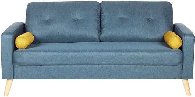 Vente-unique Sofa Tatum Blau mit Stoffbezug Breite: 182 cm - Bild 1
