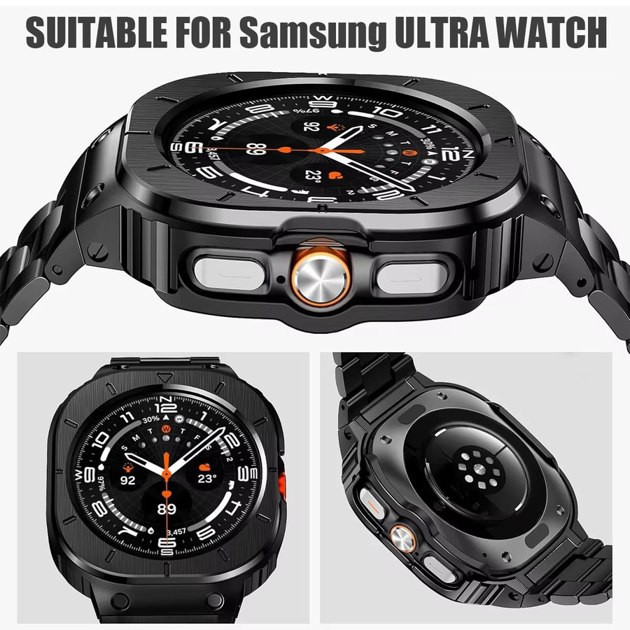 FancyWrist Uhrenarmband Set, Edelstahl, Gold Silber Schwarz, Samsung Galaxy Watch Ultra 47 mm - Bild 5