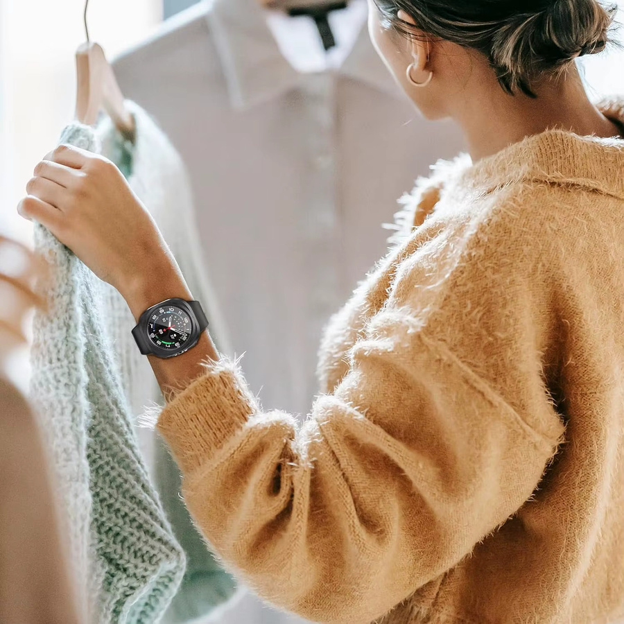 samusak Displayschutzhülle für Samsung Galaxy Watch Ultra, Hartglas, Schwarz - Bild 6
