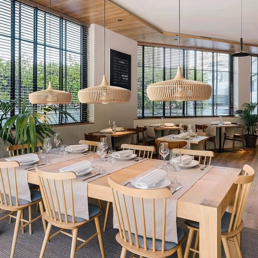 JOYINLED Moderne Pendelleuchte aus natürlichem Walnussholz für Esszimmer und Wohnzimmer - Bild 3