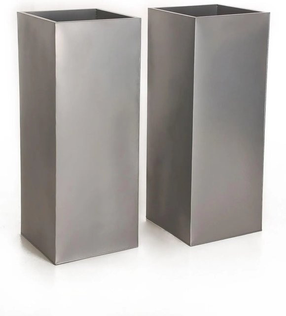 Vivanno Pflanzkübel Block in Silber, B/T/H: 40 x 40 x 100 cm - Bild 1