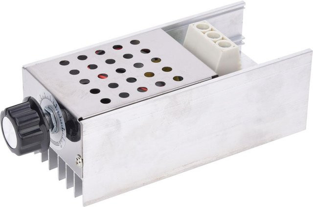 Elektronischer Spannungsregler SCR AC 10000W 220V mit Gehäuse in Silber zur Dimmung und Drehzahlregelung - Bild 1