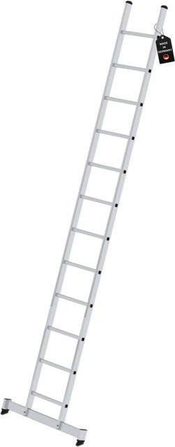 PROREGAL Sprossen-Anlegeleiter mit Traverse und 12 Sprossen in Silber - Bild 1