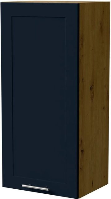Feldmann-Wohnen Hängeschrank Oslo W4 Küchenschrank Eiche Artisan und Indigo Matt B: 45 cm, T: 32,5 cm, H: 96 cm - Bild 1