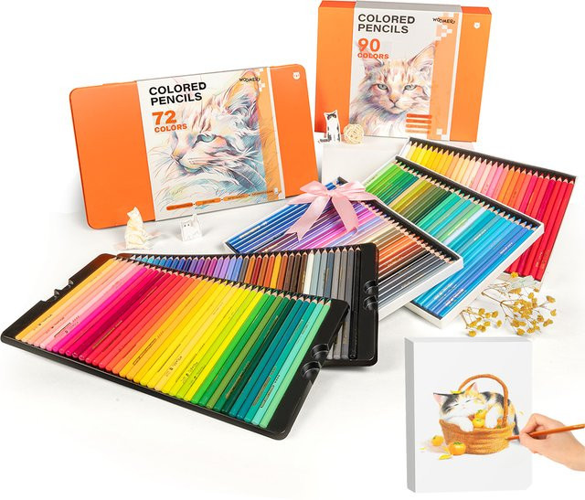 Woomer Farbstifte Set mit 133 Stiften und 20 Blatt Papier, Multicolour, für Erwachsene und Kinder zum Zeichnen und Ausmalen - Bild 1