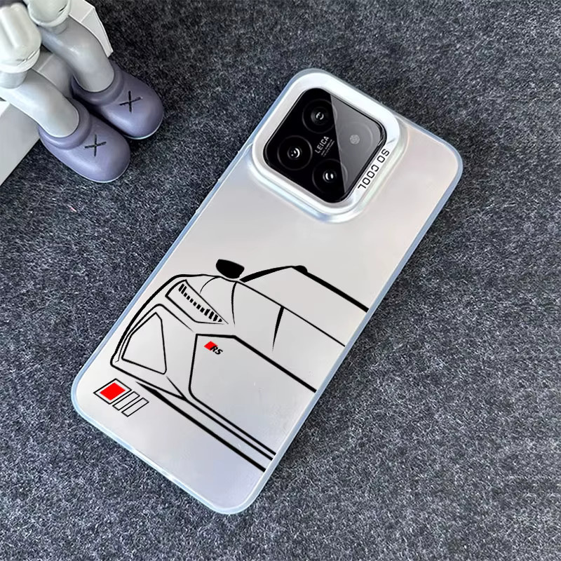 Xiaomi Handyhülle Laser Design aus hartem PC und TPU in Grau für Xiaomi 15 14 13 12 11 Pro Ultra - Bild 4