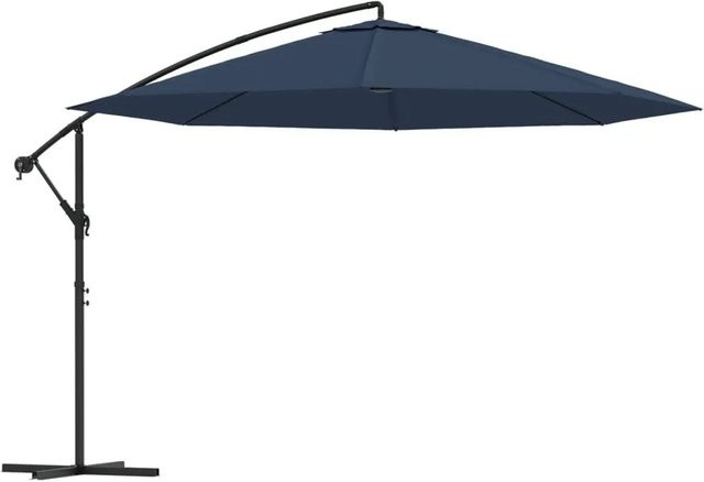 DELUKE Ampelschirm MARC Rund Blau mit UV-Schutz und Kurbelsystem, Durchmesser: 350 cm - Bild 1