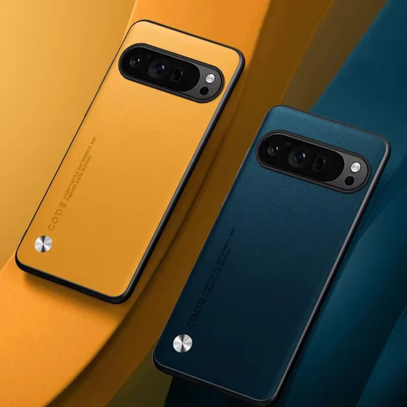 Stoßfeste Leder-Handyhülle für Google Pixel in Orange - Bild 2