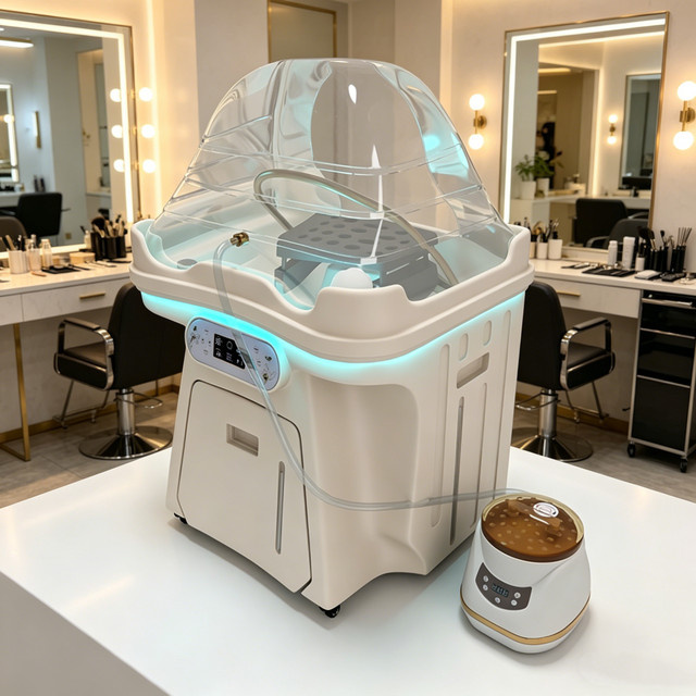 YQXH Mobiles Shampoo-Becken für Friseursalons und Barbershops in Weiß - Bild 1