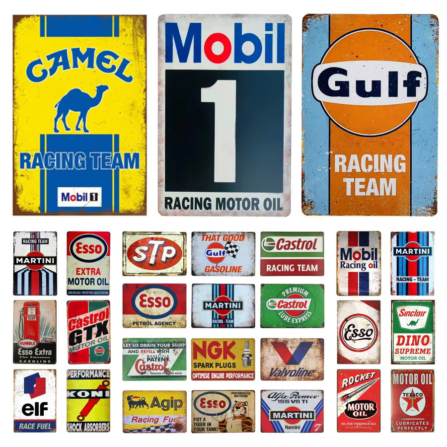 Retro Metallschilder Esso Gulf Camel Racing für deine Bar- und Garagendekoration als Wandkunst - Bild 3