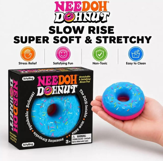 Needoh Dippin Dazzler Eierkrapfen Squishy Würfel, Stressabbau, Quetschspielzeug - Bild 1