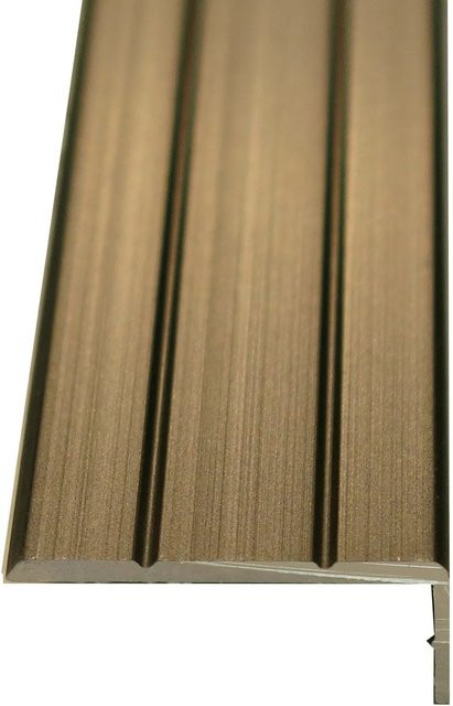 Praktikus Treppenwinkelprofil aus Aluminium, gelocht, Bronze, Breite: 25 mm, Tiefe: 10 mm, Länge: 2500 mm - Bild 1