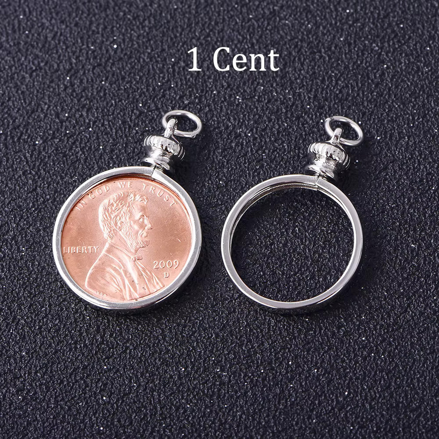 weainy Anhängerrahmen Silber, Münzlünette-Anhängerbasis, Unisex - Bild 2