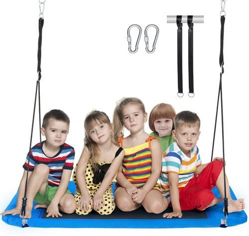 VEVOR Platform Swing Outdoor Schaukel mit Oxford Fabric und PE Ropes, Blue - Bild 1