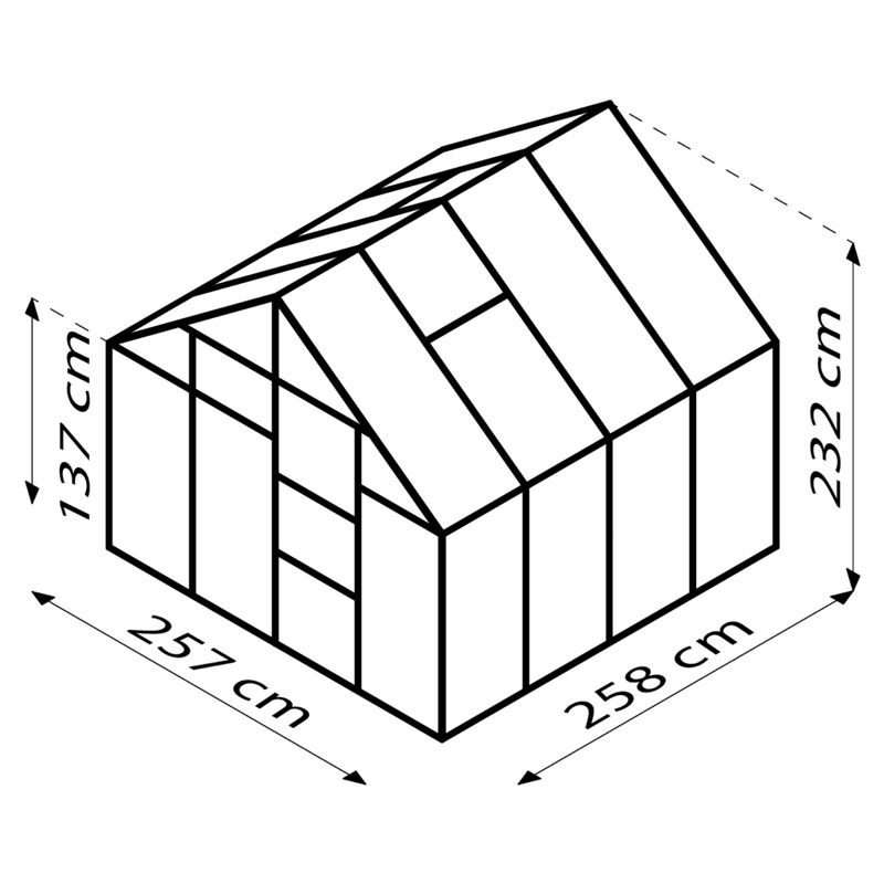 Vitavia Gewächshaus Merkur 6700 in Smaragdgrün mit ESG-Glas und Schiebetür, 6,7 m² - Bild 2
