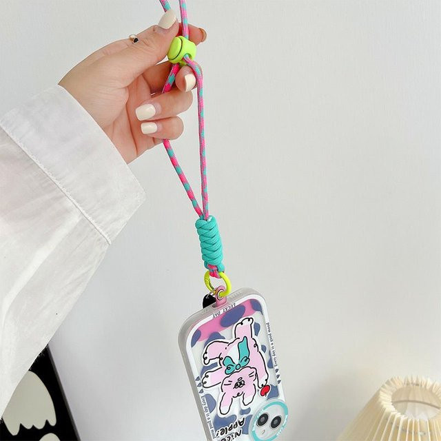 WSSHE Handy-Lanyard geflochten mit Patch-Handgelenksschlaufe in Blau - Bild 1