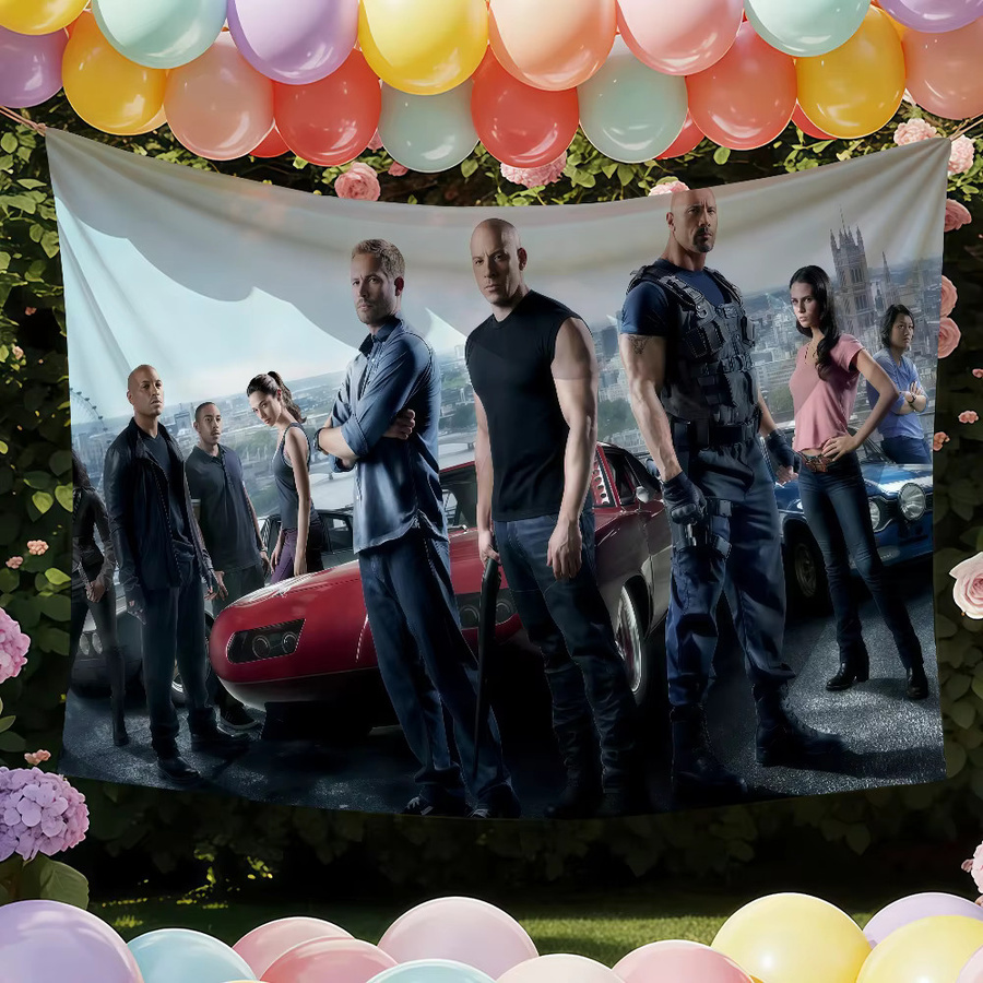 Warner Bros. Fast & Furious Dekofahne als Wandkunst für Party und Outdoor, Mehrfarbig, 40 x 40 cm - Bild 3