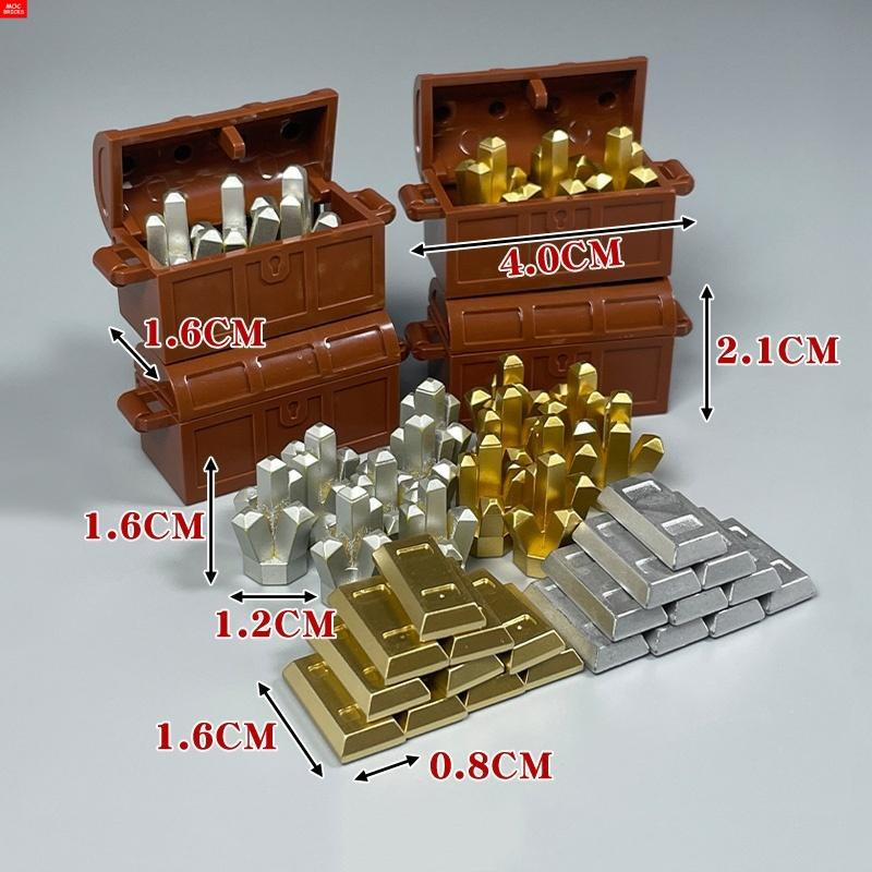 Yiran Toy MOC Bausteine Schatzkiste Geld Gold Silber 6–12 Jahre - Bild 1