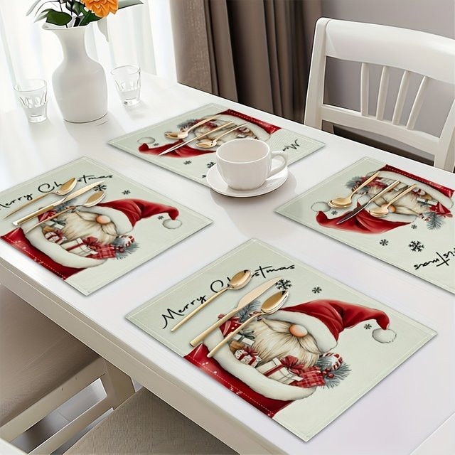 VIKAMA Weihnachtsmann Essmatte aus PVC, wasserdicht und ölbeständig, mehrfarbig, für Weihnachtsdekoration und Partys - Bild 1