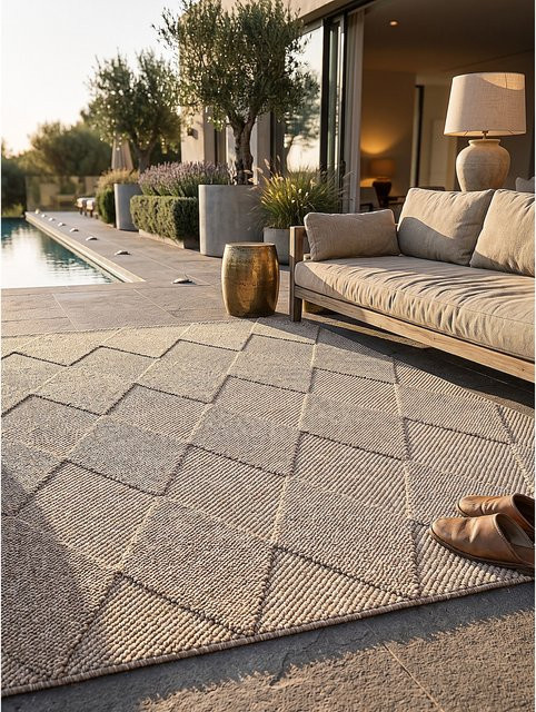 Kadima Design Flachgewebe-Teppich aus Polypropylen in Beige, B/T: 120 x 160 cm - Bild 1