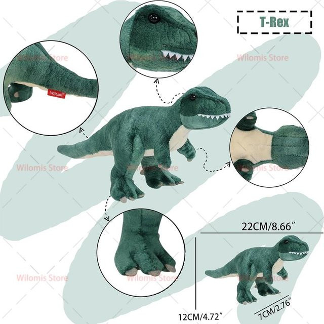 Yiran toy Dinosaurier Plüschtier, Parasaurolophus Spinosaurus Tyrannosaurus mit Ei, weiche Puppe - Bild 1
