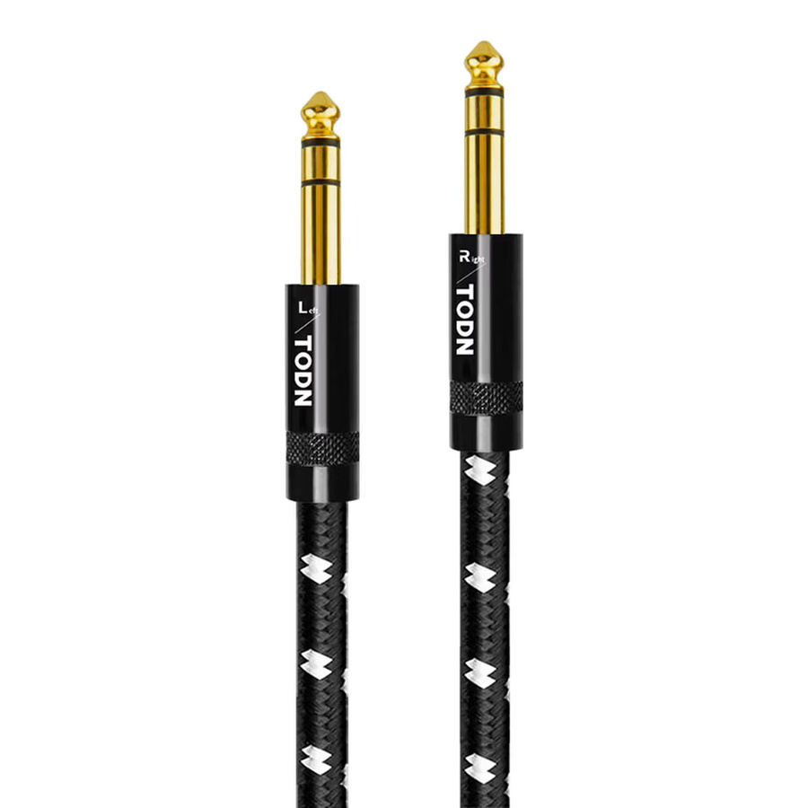 TODN High-End 6N OFC Aux-Audiokabel mit 3,5 mm Klinkenstecker, 24K vergoldet, Schwarz/Gold - Bild 4
