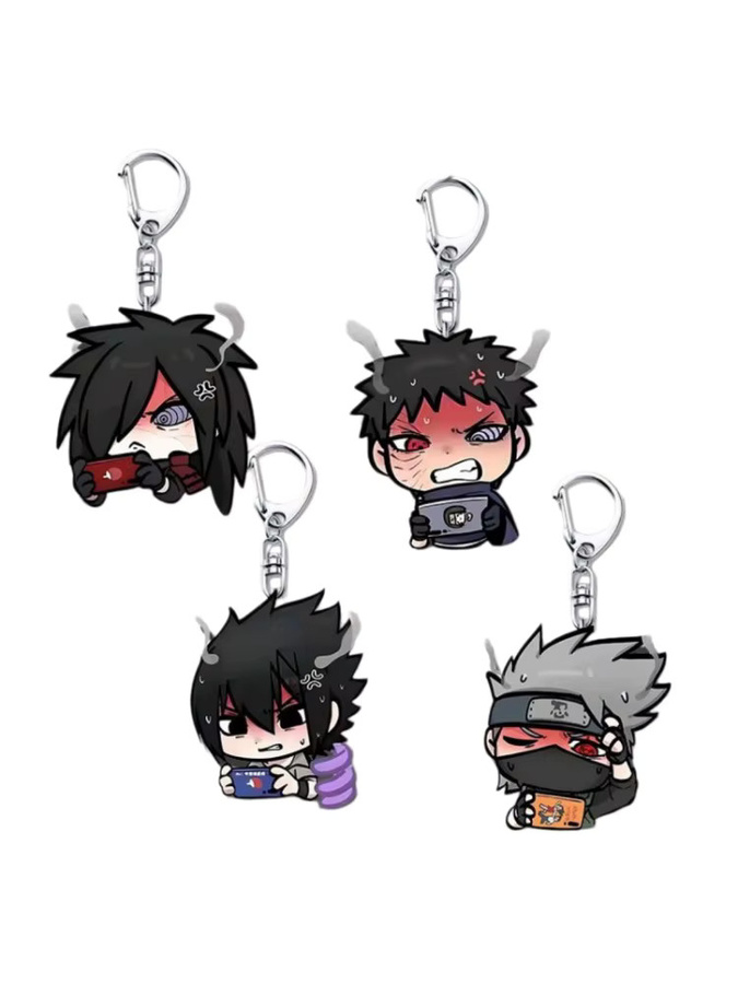 Bandai Naruto Uchiha Sasuke Hatake Kakashi Uchiha Obito Anime Acryl-Schultaschenanhänger, Schlüsselanhänger, Unisex - Bild 3