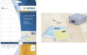 Herma Folienetiketten transparent A4 für Laserprinter, 25 Stück - Bild 1