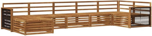 vidaXL Outdoor-Sofagarnitur aus Akazie in Natur mit 7 Teilen und Latten-Design - Bild 1