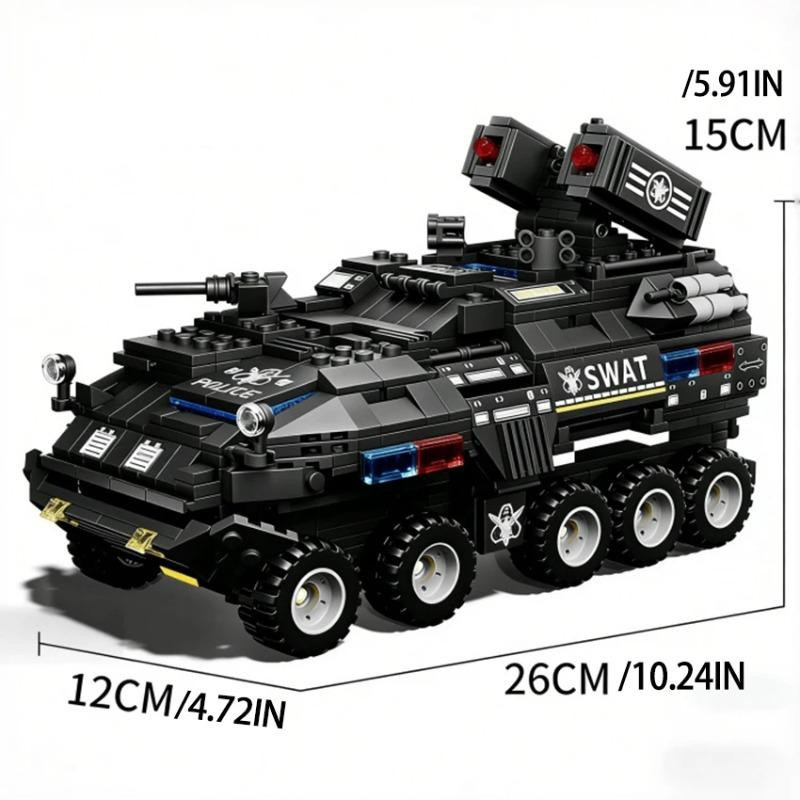 Linyi toy Polizei Auto Bausteine Schwarz 1000-teiliges Set - Bild 2