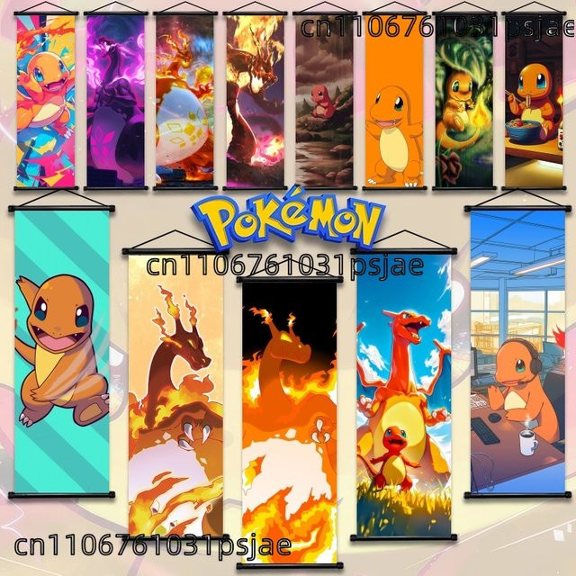 TAKARA TOMY Pokémon Charmander Charizard Y, Scroll-Dekorationen, Textil - Bild 1