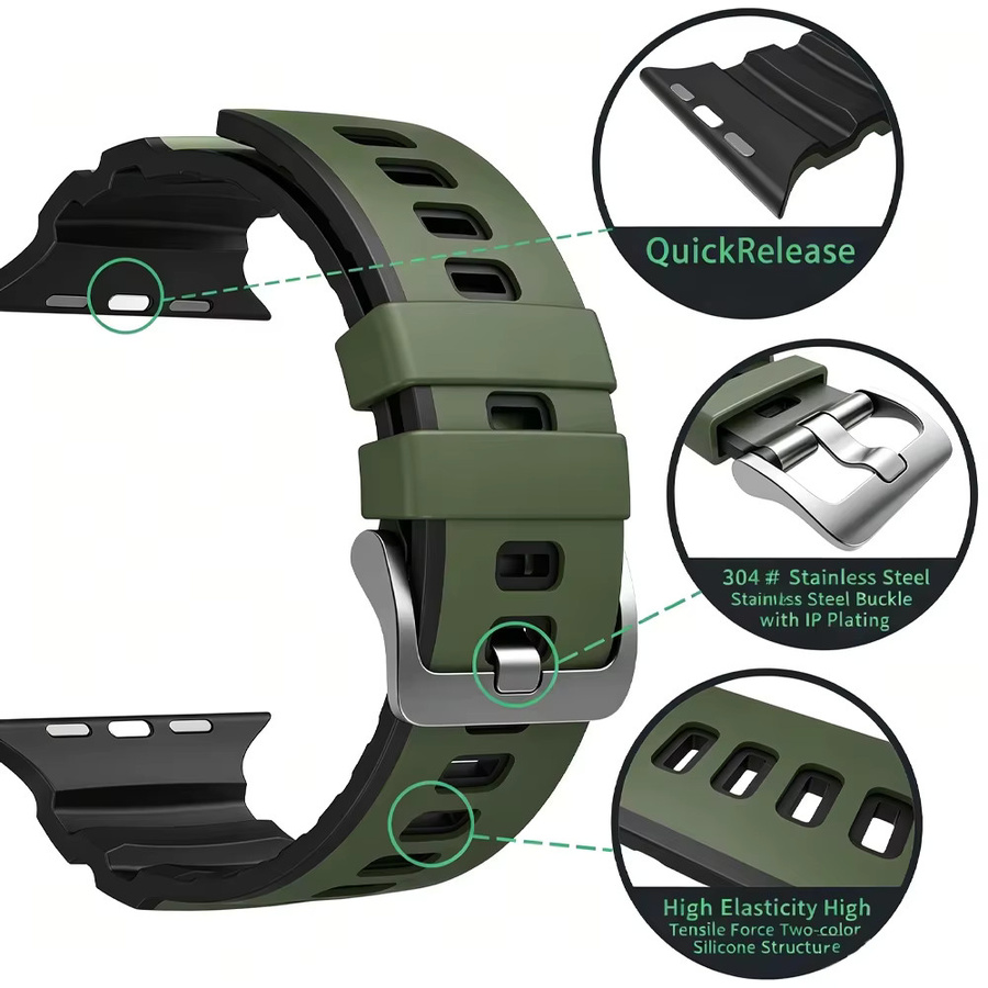 RMUTANE Uhrenarmband Trail Sport, Silikon, Schwarz, Unisex - Bild 4