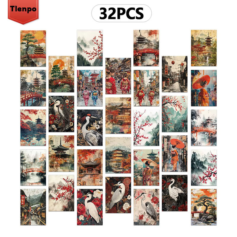 32 Stück Retro-Postkarten im japanischen Vintage-Stil, mehrfarbig, rechteckig - Bild 5