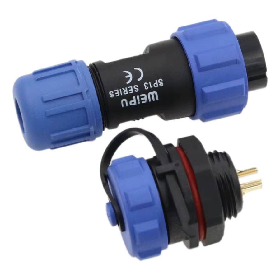 FRHY SP13 2-poliger wasserdichter Luftfahrt-Steckverbinder mit Stecker und Buchse, IP68 Industrieplattenmontage, Verlängerungskabeladapter für den Außenbereich - Bild 3