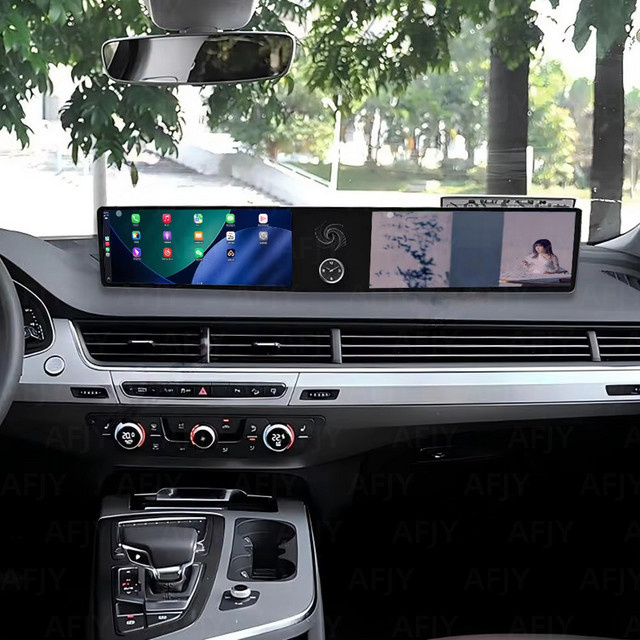 YANFU Dual Android 13 Carplay Autoradio mit 12,3 Zoll Touchscreen und GPS Navigation für Audi Q7 in Schwarz - Bild 1