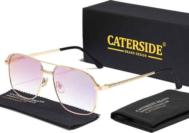 CATERSIDE Sonnenbrille Aviator, Vollrand, Metall, Gold, Unisex - Bild 1