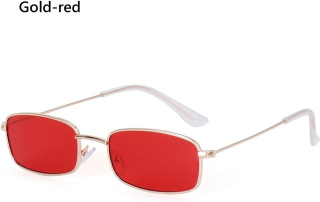 Binchi Sonnenbrille, Rechteckig, Metall, Vollrand, Unisex, red - Bild 1