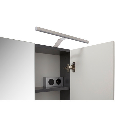 xonox.home Badmöbel-Set Linus 2-teilig in Weiß Hochglanz mit LED-Beleuchtung und Waschtischunterschrank Breite: 60 cm, Tiefe: 34 cm, Höhe: 182 cm - Bild 2