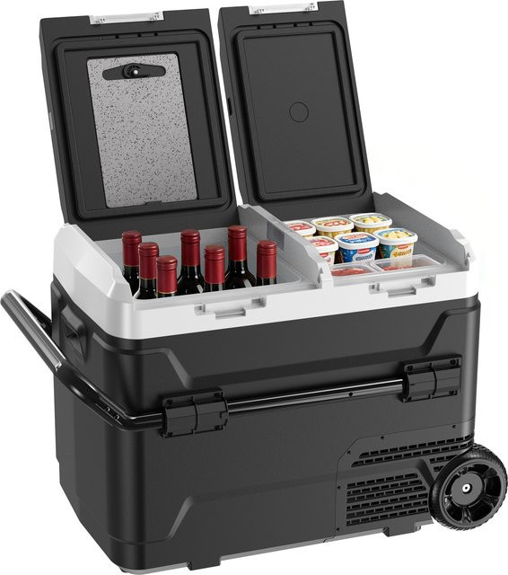 Foursun Auto-Kühlschrank mit zwei unabhängigen Zonen, tragbarer Gefrierschrank für Auto und Zuhause, 12/24V DC & 100-240V AC - Bild 1