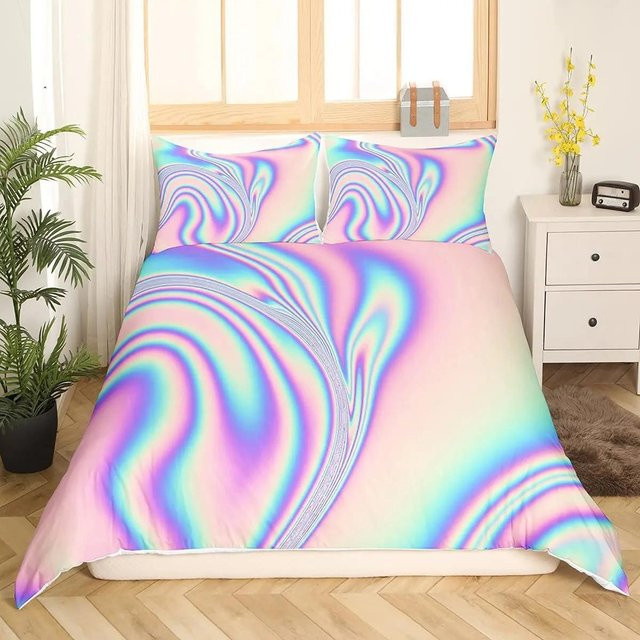 Buntes Glitzer Bettbezug Set von Your Warm Home in Pink Pastell, modernes Design für Mädchen und Damen, 2-teilig aus Polyester, Breite: 173 cm, Länge: 218 cm - Bild 1