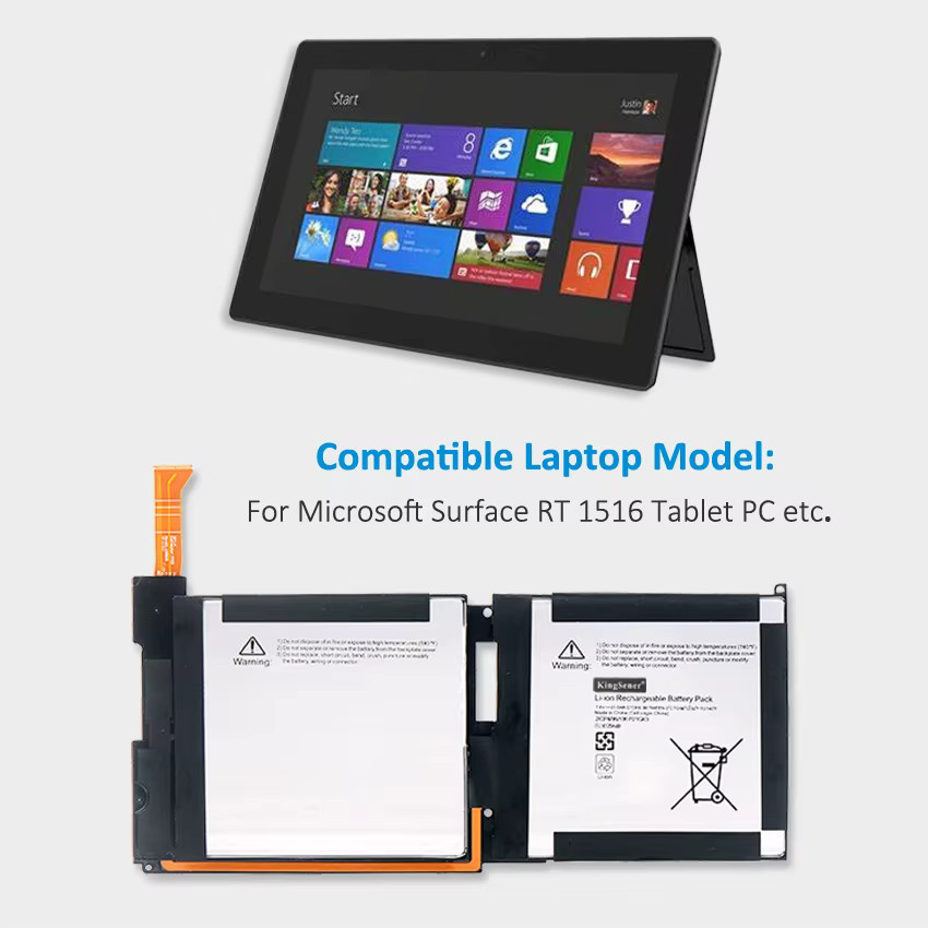 Kingsener Laptop-Akku für Microsoft Surface RT 106 Tablet PC, Farbe: Schwarz - Bild 3