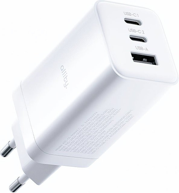 Allity Netzladegerät ATC-01-65WACC in Weiß mit 65W, 3.25A, 1 x USB-A und 2 x USB-C - Bild 1