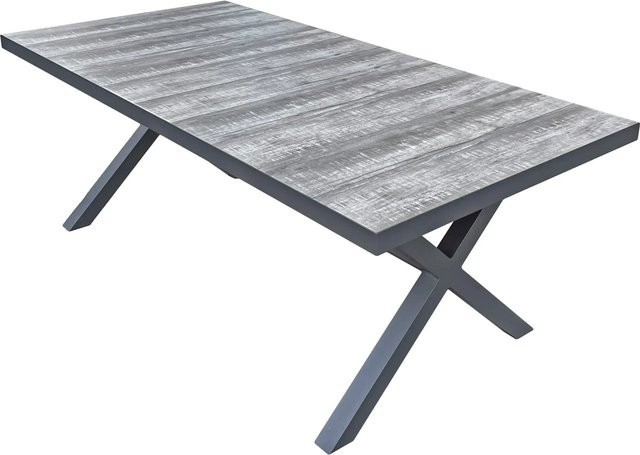 Garden Pleasure Gartenmöbel-Set Rana/Treviso 7-teilig mit Keramik-Tisch in Grau und Eiche-Optik - Bild 1