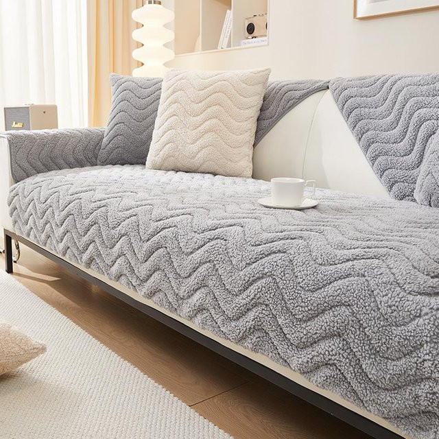 Super Six Lammfleece Sofakissen in Grau, rutschfest und warm, B/B: 70 x 70 cm - Bild 1