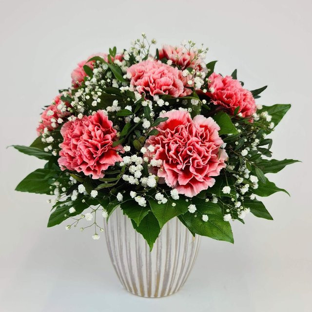 Blumenstrauß Pink Nelken Greenery - Bild 1