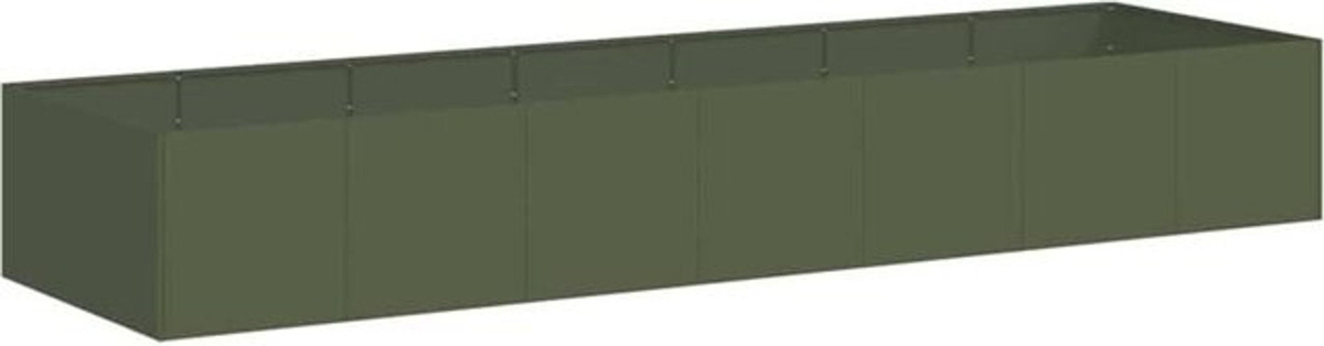 Rechteckiges Pflanzgefäß aus Metall von Vidaxl in Grün, B/H/T: 280 x 80 x 40 cm - Bild 1