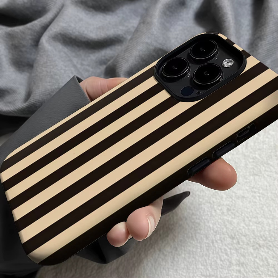 Potdemiel Handyhülle Schokoladencreme gestreift für iPhone 17 16 15 14 13 12 11 Pro Max Plus in Braun - Bild 6